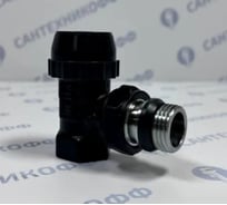 Вентиль термостатический угловой ViEiR верхний 1/2, черный, для регулировки подачи теплоносителя VR280-C