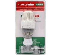 Вентиль термостатический прямой ViEiR 1/2, с термоголовкой, для регулировки теплоносителя VR343