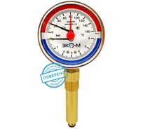 Термоманометр ЭКО-М МД04-80мм 0..6бар 0..160С G1\4 L=60mm с переходником на G1\2
(ТН ВЭД 9026204000) МД04-80-G-6-160-L-60-РИ
