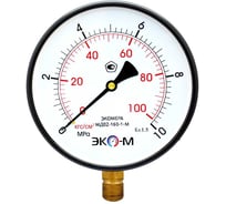 Манометр ЭКО-М МД02-160мм 0..10МПа М20*1,5 (ТН ВЭД 9026204000) МД02-160-М-10МПа