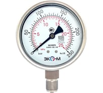 Манометр ЭКО-М МД90-100мм 0..25МПа М20*1,5 (для гидрозаполнения) (ТН ВЭД 9026204000) МД90-100-М-25МПа
