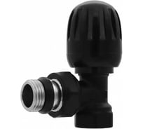 Вентиль регулирующий угловой верхний 1/2 черный для балансировки подачи теплоносителя VIEIR VR276-C