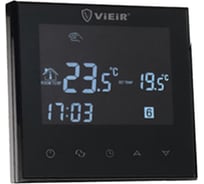 Термостат комнатный сенсорный ViEiR черный, с датчиком на корпусе, программируемый, для теплого пола и обогревателей VR406-C