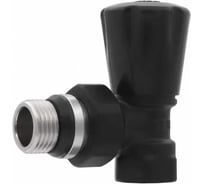 Вентиль радиаторный угловой ViEiR верхний 1/2 черный для регулировки подачи теплоносителя VR300-C