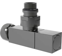 Кран угловой для полотенцесушителя VIEIR квадратный, подключение 1/2 х 3/4 наружная/внутренняя резьба VR2034B