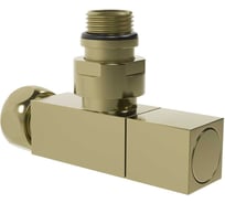 Кран угловой для полотенцесушителя VIEIR квадратный матовое золото, подключение 1/2 х 3/4 наружная/внутренняя резьба VR2034B-01S