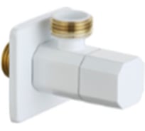 Кран угловой 8-гранный VIEIR белый, 1/2х1/2, для декоративной подводки и сантехники VER36-F