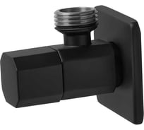 Кран угловой 8-гранный VIEIR 1/2 х 1/2, черный, запорный для бытовой сантехники VER36-C