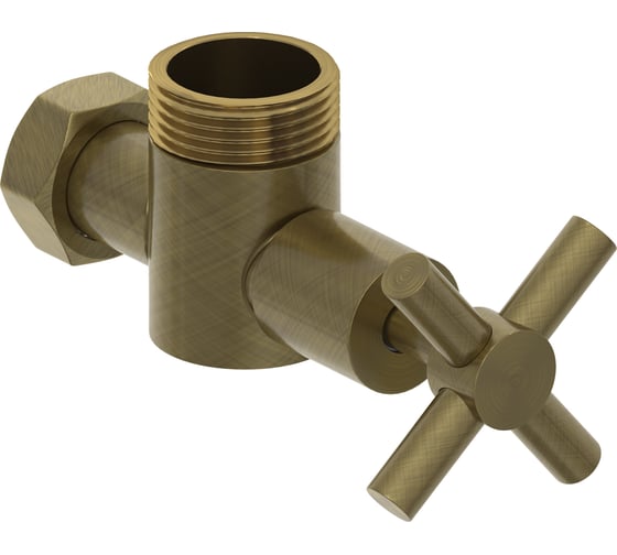 Вентиль угловой Сунержа н/ж (крест) G 1 нар.р. / G 3/4 н. г. Состаренная бронза 05-1304-0134 1