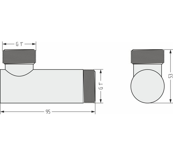 Уголок Сунержа нержавеющая сталь, G 1 нар L-93 мм / G 1 нар L-30.5 мм, Шампань 020-1506-1010 1