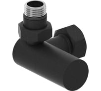 Вентиль 3D левый (цилиндр) Сунержа G 1/2 НР х G 3/4 НГ Тёмный титан муар 15-1402-1234