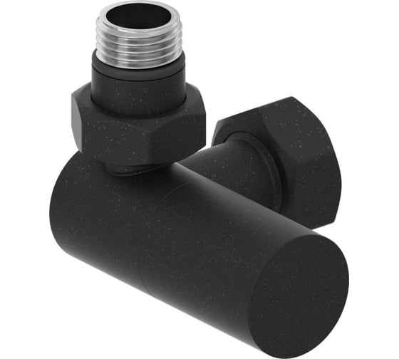 Вентиль 3D левый (цилиндр) Сунержа G 1/2 НР х G 3/4 НГ Тёмный титан муар 15-1402-1234 1