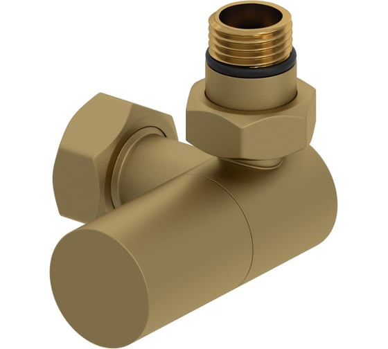 Вентиль 3D правый (цилиндр) Сунержа G 1/2 НР х G 3/4 НГ Матовое золото 032-1403-1234 1
