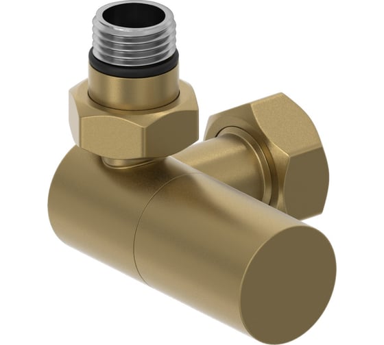 Вентиль 3D левый (цилиндр) Сунержа G 1/2 НР х G 3/4 НГ Золотой шёлк 32-1402-1234 1