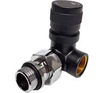 Вентиль на подачу вертикальный SR Rubinetterie Tondera 1/2, ручной регулировки, правый, черный ма 0616-1500VC0S