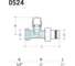Запорный клапан SR Rubinetterie прямой 1/2 0524-1500N000 2