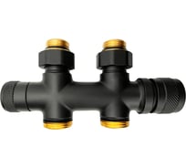 PRIMOCLIMA Узел нижнего подключения Primoclima Armature Lunar термостатический, прямой 1/2х3/4Е, Черный PCART889AB