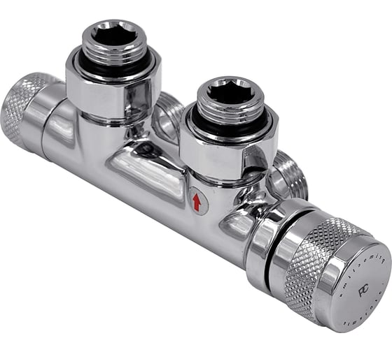 PRIMOCLIMA Узел нижнего подключения Primoclima Armature Lunar термостатический, угловой, правый 1/2х3/4Е, Хром PCART890AC 1