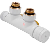 PRIMOCLIMA Узел нижнего подключения Primoclima Armature Lunar термостатический, угловой, правый 1/2х3/4Е, белый PCART890AW
