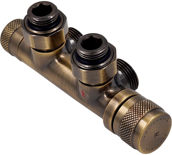 PRIMOCLIMA Узел нижнего подключения Primoclima Armature Lunar термостатический, угловой, правый 1/2х3/4Е, Бронз PCART890ABR 1