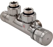 PRIMOCLIMA Узел нижнего подключения Primoclima Armature Lunar термостатический, угловой, правый 1/2х3/4Е, Никель PCART890AN