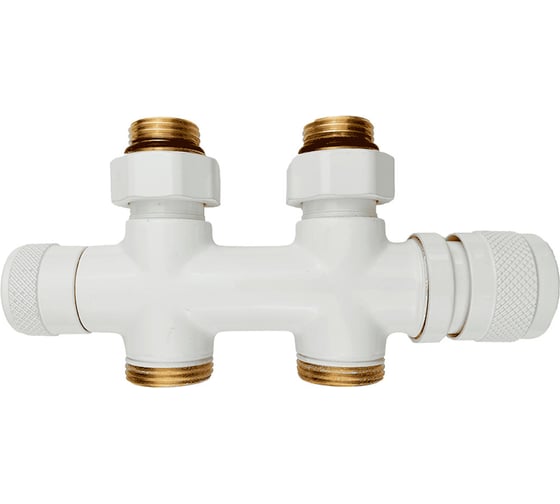 PRIMOCLIMA Узел нижнего подключения Primoclima Armature Lunar термостатический, прямой 1/2х3/4Е, Белый PCART889AW 1