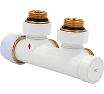 Узел нижнего подключения Primoclima Armature термостатический угловой левый 1/2х3/4, белый PC700AW