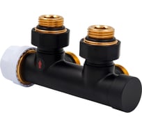 Узел нижнего подключения Primoclima Armature термостатический угловой левый 1/2х3/4, черный PC720AW