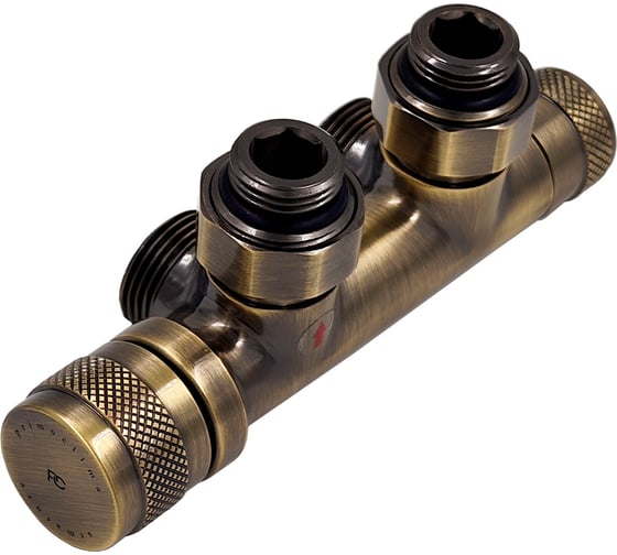 Узел нижнего подключения термостатический Primoclima Armature Lunar угловой левый 1/2х3/4Е, цвет бронз PCART888ABR 1