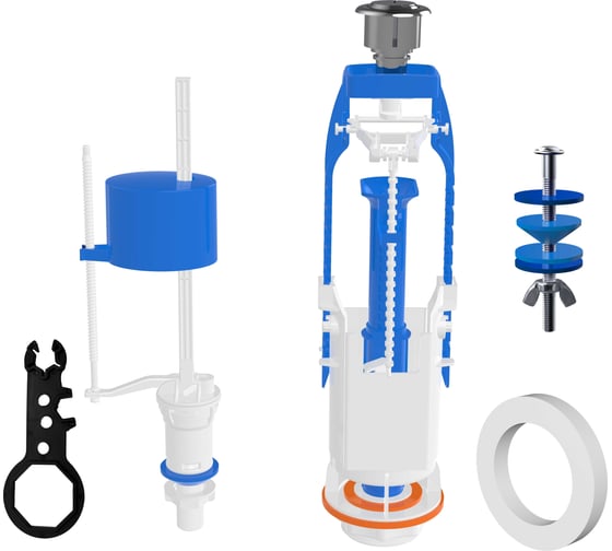 Арматура для бачка с двух режимным выпуском Nova с нижним клапаном 1/2 4113