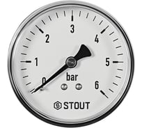 Манометр аксиальный STOUT SIM-1009-630608, корпус Dn 63 мм, 1/4", 0-6 бар RG0094NU9EUEFK