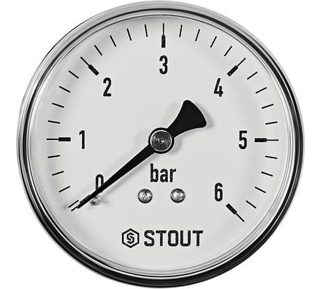 Манометр аксиальный STOUT SIM-1009-630608, корпус Dn 63 мм, 1/4", 0-6 бар RG0094NU9EUEFK