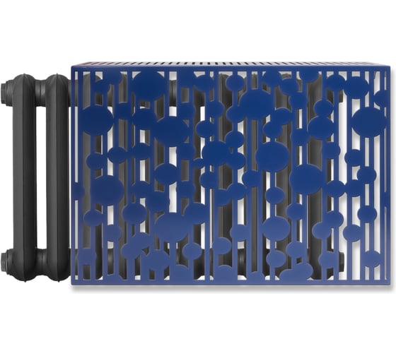 Экран на чугунный радиатор ООО СКП, 990×600×150 мм, Круги, синий ЭРЧ-023Сн 1