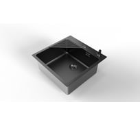 Комплект мойки угловой с ролл-матом, дозатором и выпуском UKINOX Лофт LOV500.500 -GT10P 0CW 01, чёрный LOV500.500 -GT10P 0CW 01 BL & RDS