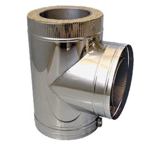 Сэндвич-тройник для дымоходов ООО Вентмаркет D160/240 нержавеющая/оцинкованная сталь, 0.5 мм TS160/240komb 1