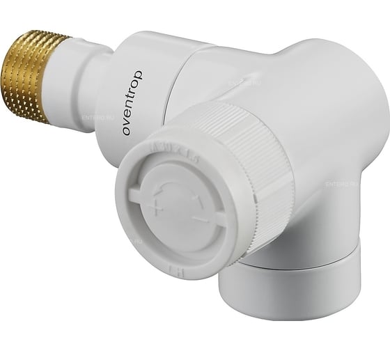Угловой трехосевой вентиль Oventrop серия E DN-15, 1/2", 1/2", ВН, белый 1163463 1