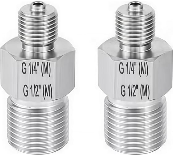 Комплект переходников для подключения вентильного блока РОСМА ВБ НР G1/4-G1/2, нержавеющая сталь D070-09885 1