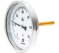 Термометр биметаллический РОСМА БТ-51.211 осевой (0-120 °С), резьба 1.5, длина 100 мм, с латунной гильзой D070-02238