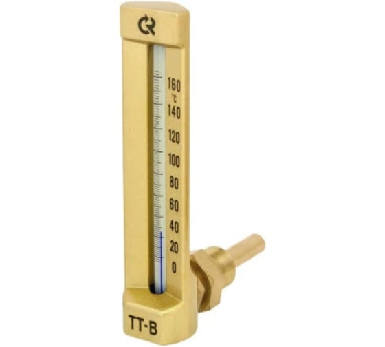 Термометр РОСМА ТТ-В угловой (0-100C), L=110/50мм, с латунной гильзой, виброустойчивый, жидкостный, У11 D070-03272