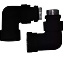 Угловое соединение ООО ПКФ Сварком со сгоном 3/4 х 1/2 гш для полотенцесушителя (Черный матовый) (уп/1шт) СанТех s061618