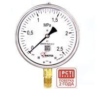 Манометр ДМ8008-ВУф 0-2,5 МПа кт.1,0 диамметр 160мм, IP54 M20х1,5 РШ Без запол ПО Физтех, АО Физтех 4687205644893
