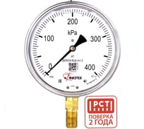 Манометр ДМ8008-ВУф 0-400 кПа кт.1,0 диамметр 160мм, IP54 M20х1,5 РШ, Без запол ПО Физтех, АО Физтех 4687205645043