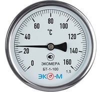 Биметаллический термометр ЭКО-М ЭКОМЕРА БТ-1-100, 0-160C, L=60 БТ-1-100-160С-L60