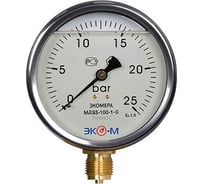 Виброустойчивый манометр ЭКО-М Экомера 100 мм 0..60 бар, резьба G1\2 IP65 наполнение глицерин МД93-100-G-60