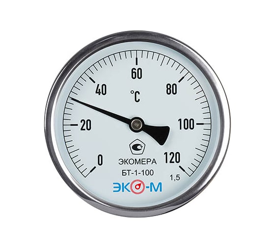 Биметаллический термометр ЭКО-М ЭКОМЕРА БТ-1-100, 0-120C, L=40 БТ-1-100-120С-L40 1