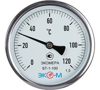Термометр биметаллический ЭКОМЕРА БТ-1-100, 0-120C ЭКО-М БТ-1-100-120С-L100