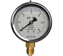 Виброустойчивый манометр ЭКО-М Экомера 63 мм, 0..6 бар, резьба G1\4 IP65 наполнение глицерин МД93-63-G-6