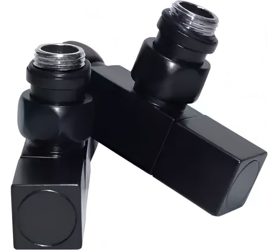 Вентиль запорный угловой для полотенцесушителя ООО ПКФ Сварком 3/4х 1/2 г/ш, черный матовый (уп/1шт) СанТех s054724 1