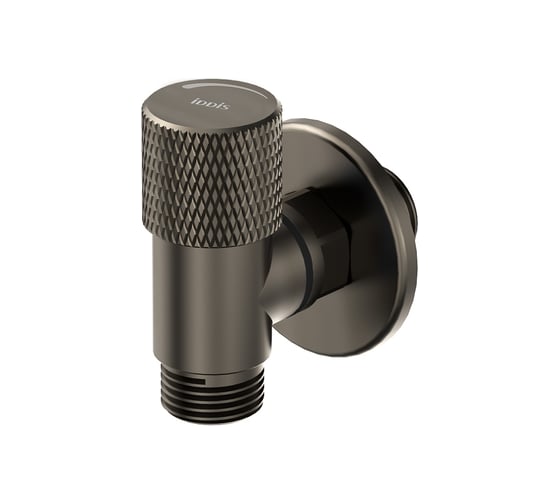 Кран угловой с отражателем IDDIS вынос 2 см, 1/2; 1/2, кран-букса, латунь, графит 910B1A6C2GMZ