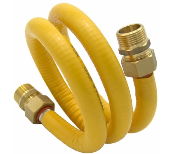 Подводка для газа Kofulso 1/2_3/4 дюйма с муфтами, 100 см (НР-НР) — KFG BCG/BCG15_3/4 — 1000